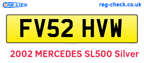 FV52HVW are the vehicle registration plates.