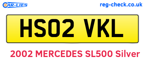 HS02VKL are the vehicle registration plates.