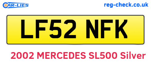 LF52NFK are the vehicle registration plates.