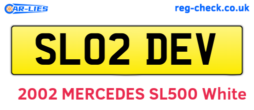 SL02DEV are the vehicle registration plates.