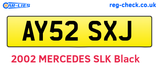 AY52SXJ are the vehicle registration plates.