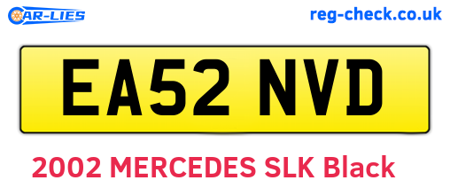 EA52NVD are the vehicle registration plates.