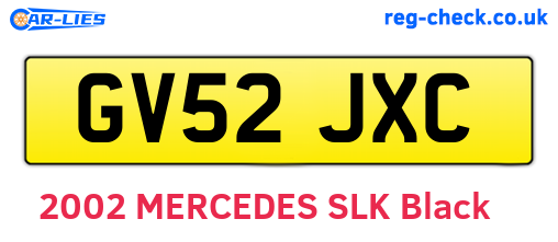 GV52JXC are the vehicle registration plates.