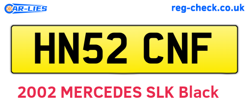 HN52CNF are the vehicle registration plates.
