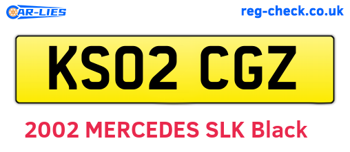 KS02CGZ are the vehicle registration plates.