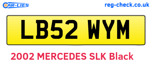 LB52WYM are the vehicle registration plates.