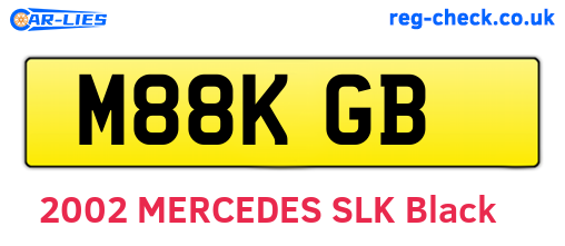 M88KGB are the vehicle registration plates.