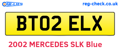 BT02ELX are the vehicle registration plates.