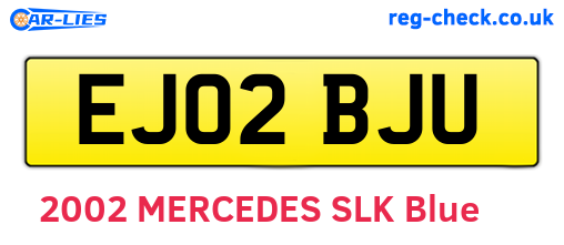 EJ02BJU are the vehicle registration plates.