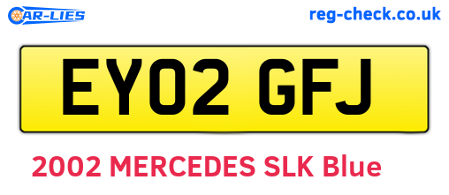 EY02GFJ are the vehicle registration plates.