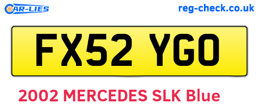 FX52YGO are the vehicle registration plates.