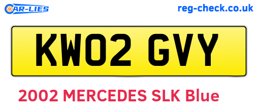 KW02GVY are the vehicle registration plates.