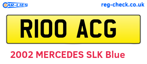 R100ACG are the vehicle registration plates.