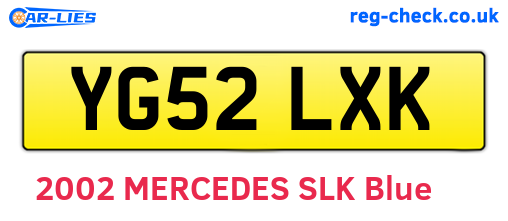 YG52LXK are the vehicle registration plates.