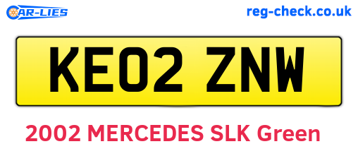 KE02ZNW are the vehicle registration plates.