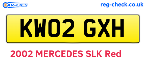 KW02GXH are the vehicle registration plates.