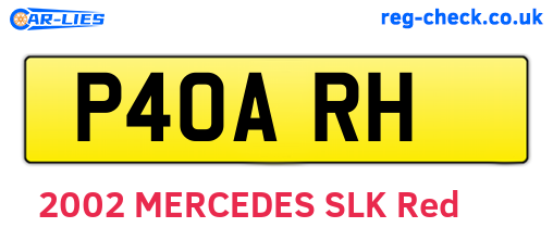 P40ARH are the vehicle registration plates.