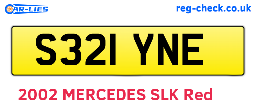 S321YNE are the vehicle registration plates.