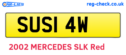 SUS14W are the vehicle registration plates.