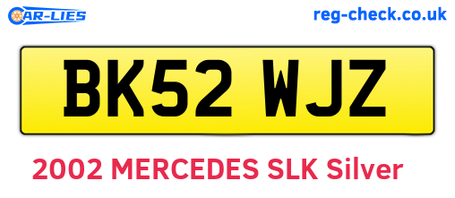 BK52WJZ are the vehicle registration plates.