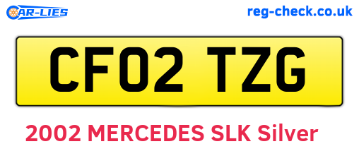 CF02TZG are the vehicle registration plates.