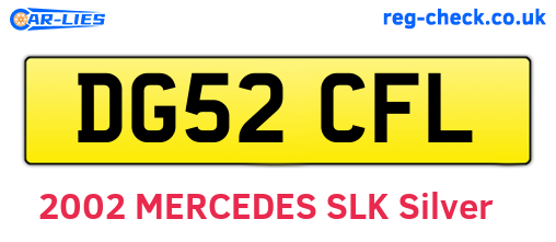 DG52CFL are the vehicle registration plates.