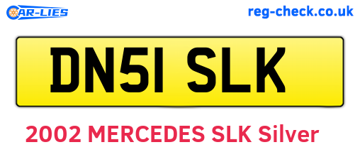 DN51SLK are the vehicle registration plates.