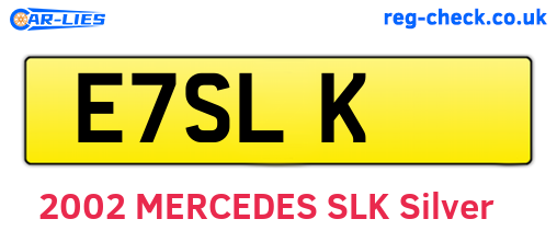 E7SLK are the vehicle registration plates.