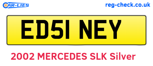 ED51NEY are the vehicle registration plates.