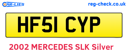 HF51CYP are the vehicle registration plates.