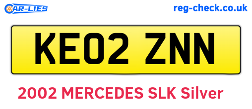 KE02ZNN are the vehicle registration plates.