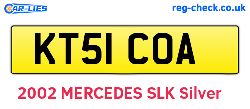 KT51COA are the vehicle registration plates.