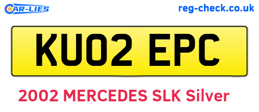 KU02EPC are the vehicle registration plates.