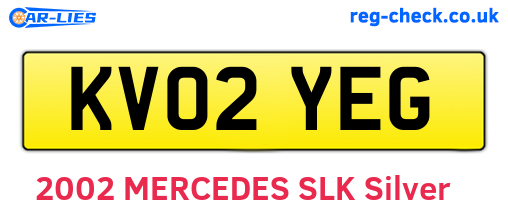 KV02YEG are the vehicle registration plates.