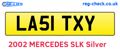 LA51TXY are the vehicle registration plates.