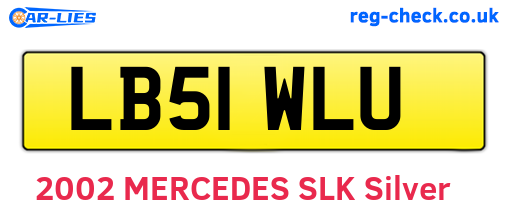 LB51WLU are the vehicle registration plates.