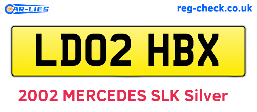 LD02HBX are the vehicle registration plates.