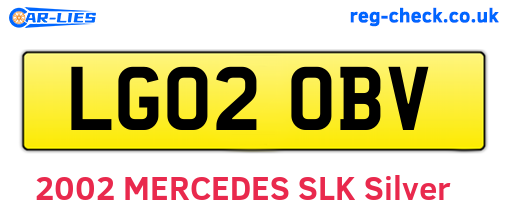 LG02OBV are the vehicle registration plates.