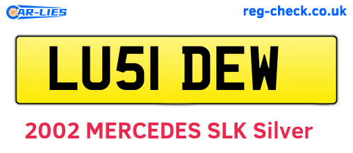 LU51DEW are the vehicle registration plates.