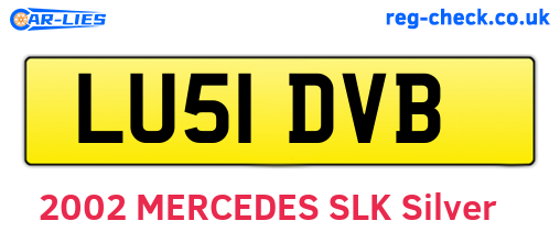 LU51DVB are the vehicle registration plates.