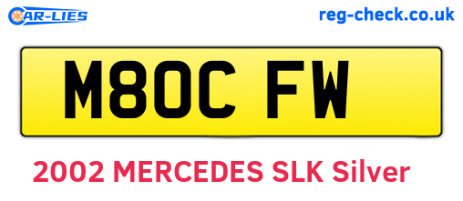 M80CFW are the vehicle registration plates.