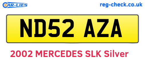 ND52AZA are the vehicle registration plates.