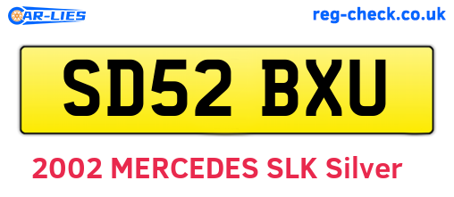 SD52BXU are the vehicle registration plates.