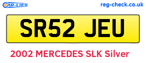 SR52JEU are the vehicle registration plates.