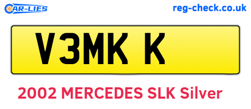 V3MKK are the vehicle registration plates.
