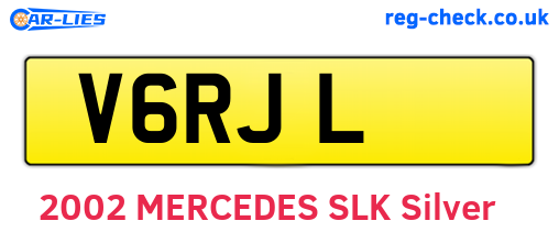 V6RJL are the vehicle registration plates.