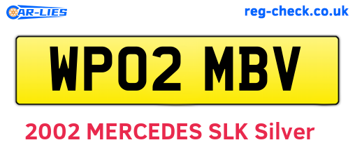 WP02MBV are the vehicle registration plates.