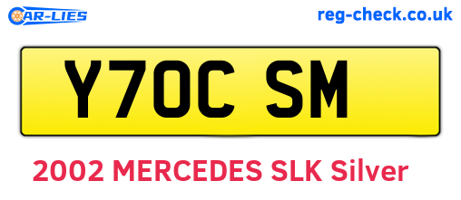 Y70CSM are the vehicle registration plates.