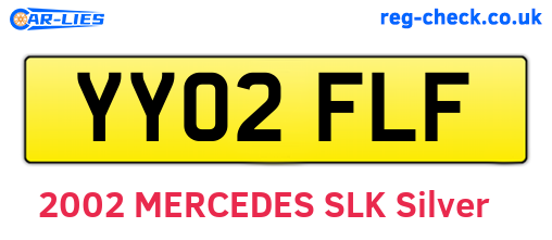 YY02FLF are the vehicle registration plates.