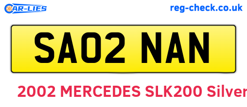SA02NAN are the vehicle registration plates.